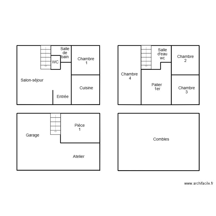 CONCARNEAU TALOUARN. Plan de 7 pièces et 45 m2