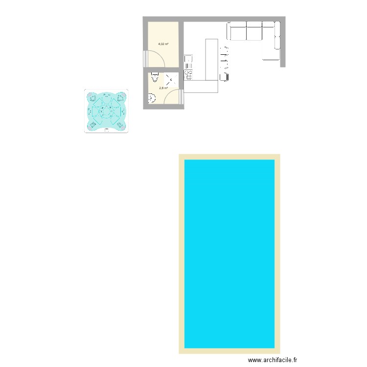 plan pool house. Plan de 0 pièce et 0 m2