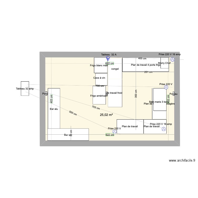 Plan terrasse Manoir . Plan de 1 pièce et 25 m2