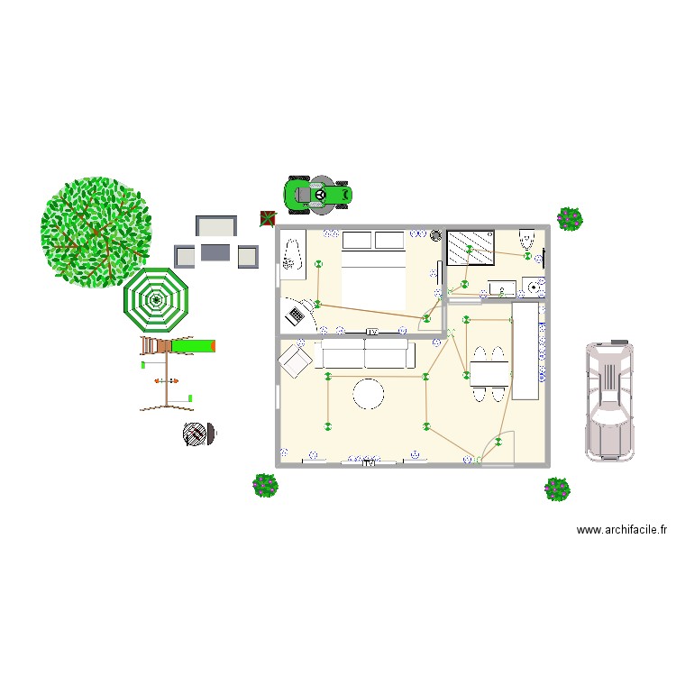 Plan électrique Valérie AMIC. Plan de 3 pièces et 36 m2