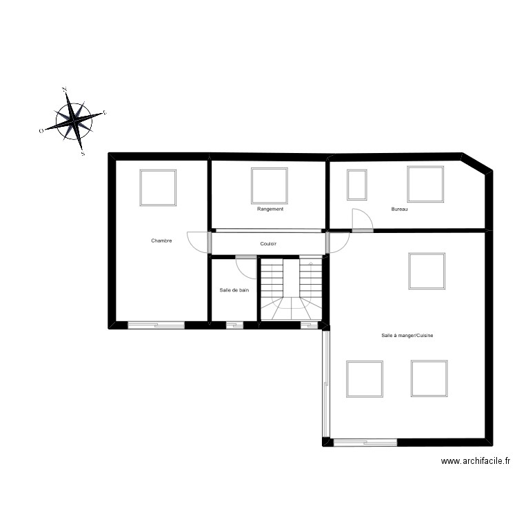 Lepennetier. Plan de 7 pièces et 97 m2