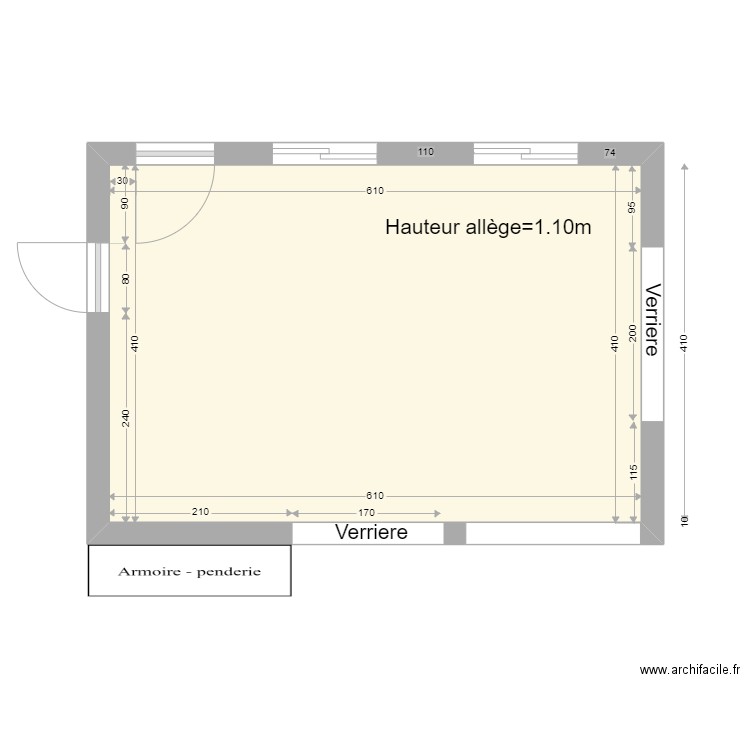 Cuisine Etaules 2. Plan de 1 pièce et 25 m2