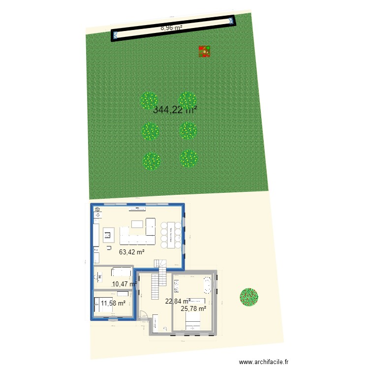 Plan de masse Courseulles 4. Plan de 6 pièces et 196 m2