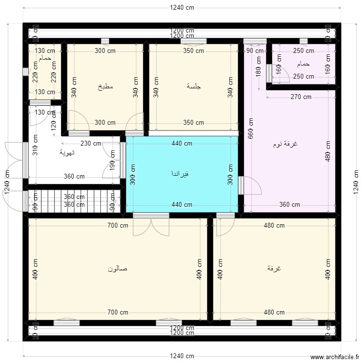 plan 12.4mx12.4m Client 20 73 73 65. Plan de 12 pièces et 130 m2