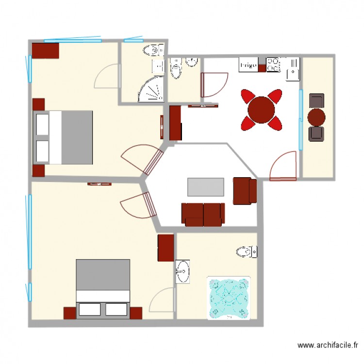 suitemodif3. Plan de 6 pièces et 52 m2