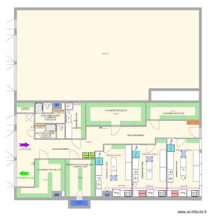 Atelier 13 & 12 - Shared Kitchen Anderlecht cuisine séparée . Plan de 17 pièces et 418 m2