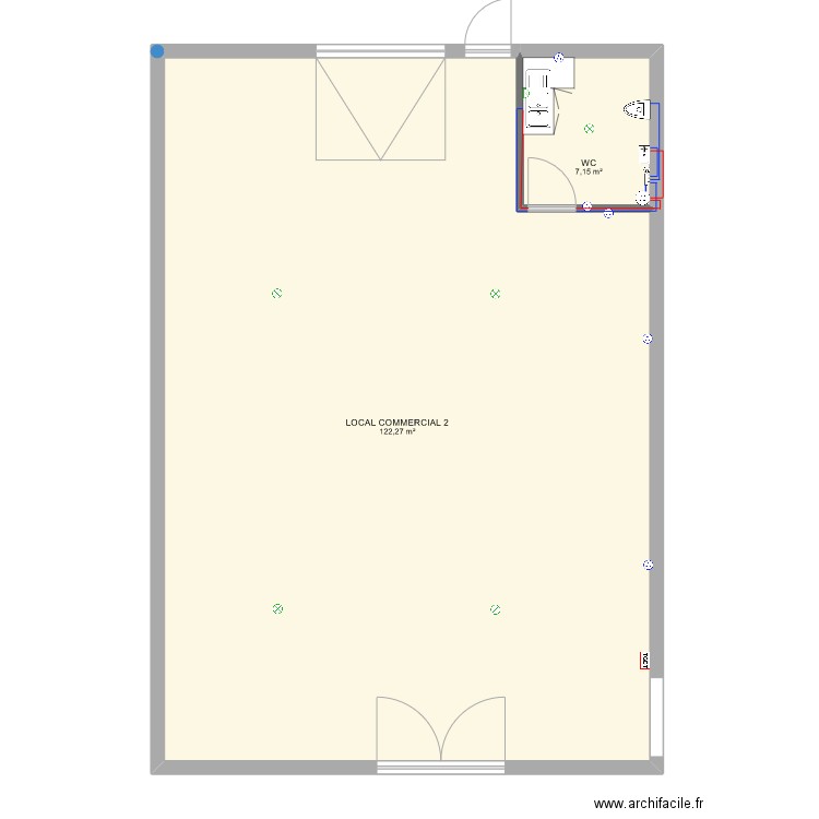 LOCAL 2(2). Plan de 2 pièces et 129 m2