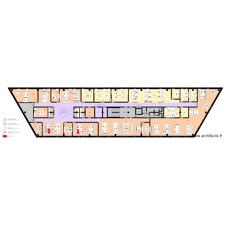 Toulouse Brindejonc Etage. Plan de 45 pièces et 1027 m2