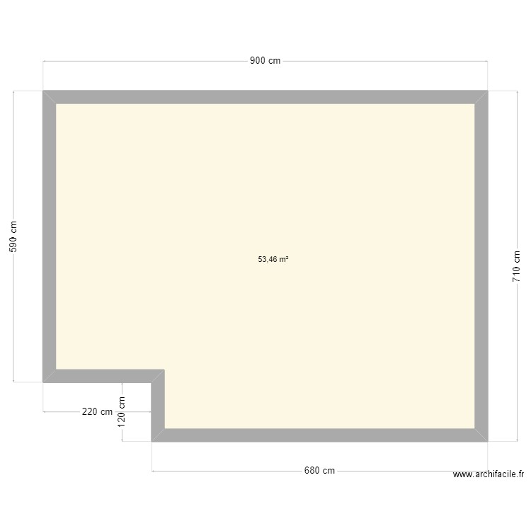 PROJET QUINCI David. Plan de 1 pièce et 53 m2