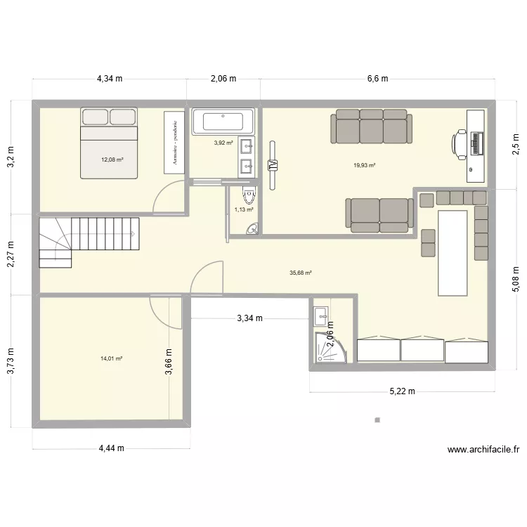 st antonio. Plan de 6  et 87 m²