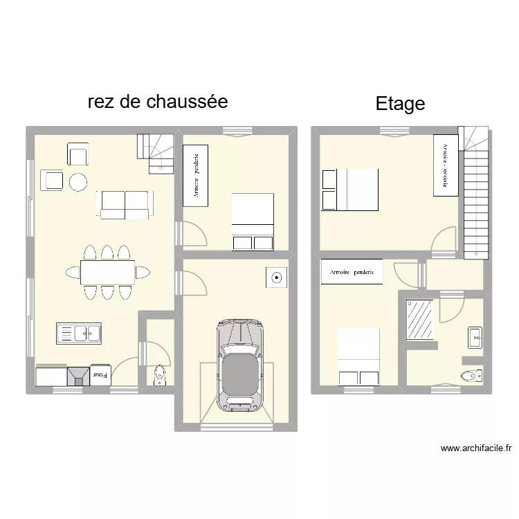 riant plan. Plan de 8  et 108 m²