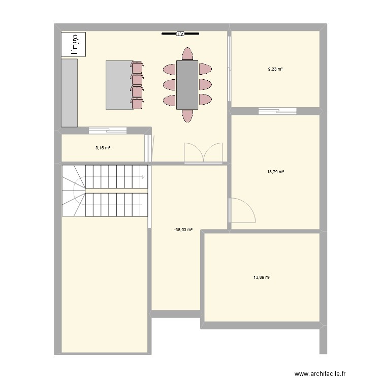 maison 2. Plan de 5 pièces et 52 m2