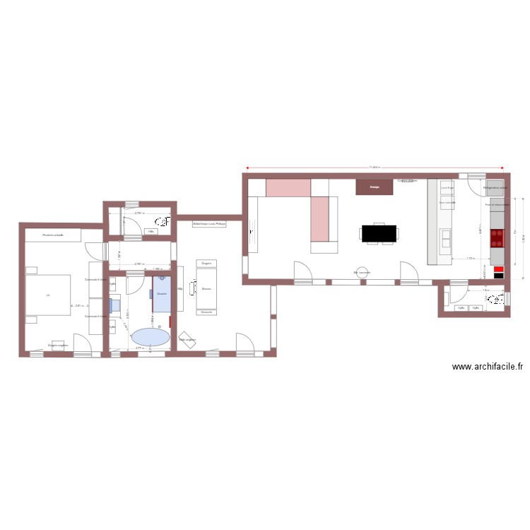 Plan coté 230310. Plan de 7 pièces et 111 m2