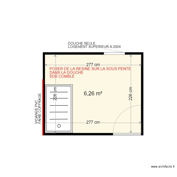 STACHOWIAK CHRISTINE . Plan de 1 pièce et 6 m2