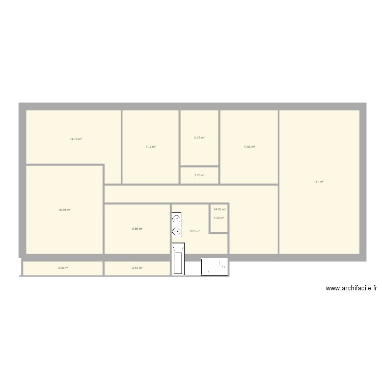 Futur maison BIS. Plan de 13 pièces et 131 m2
