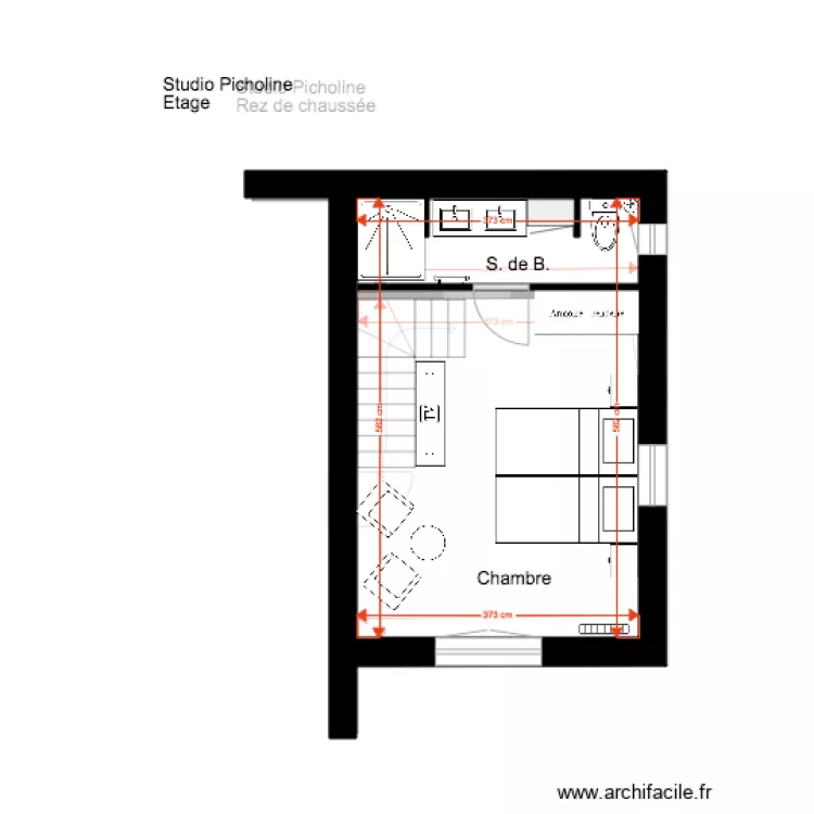 Studio Picholine Etage 1. Plan de 