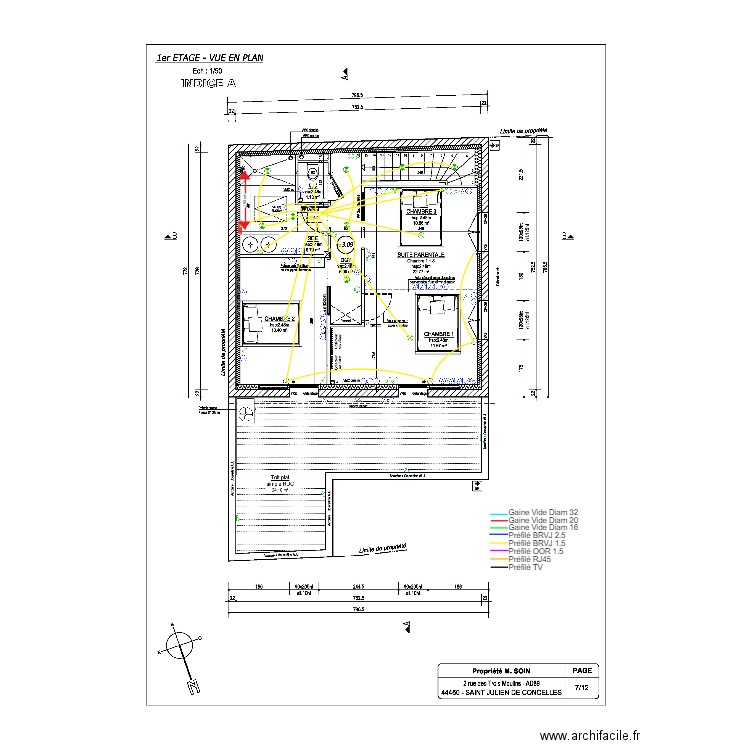 Mathieu câblage étage BRVJ 1 5. Plan de 0 pièce et 0 m2