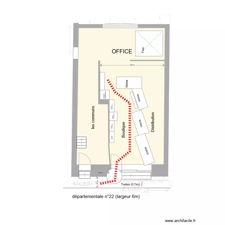 BOULANGERIE circulation. Plan de 