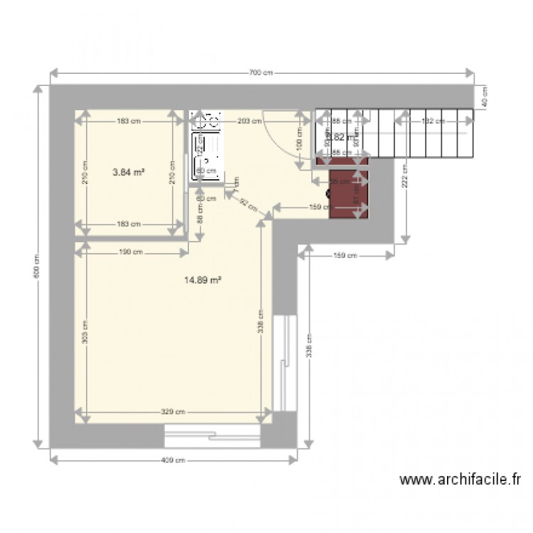 extension 40m. Plan de 0 pièce et 0 m2