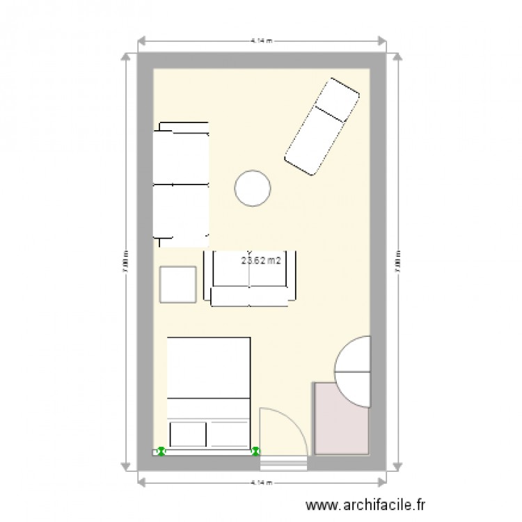 Chambre Appart Corbusier. Plan de 0 pièce et 0 m2