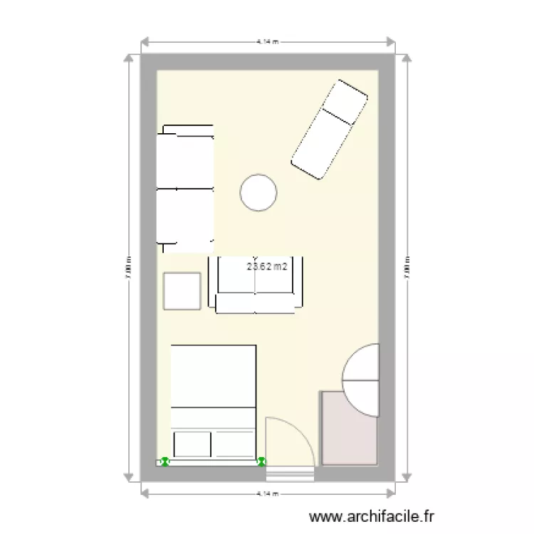Chambre Appart Corbusier. Plan de 