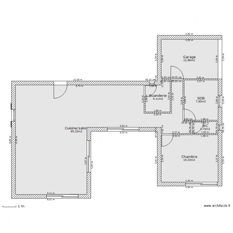 Maison en J. Plan de 0 pièce et 0 m2