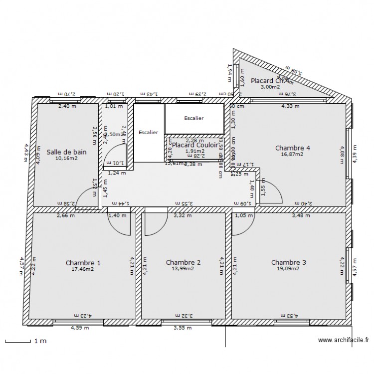 Villa-Etage. Plan de 0 pièce et 0 m2