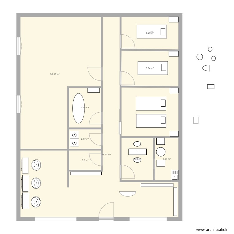 Institut de beauté 2. Plan de 0 pièce et 0 m2