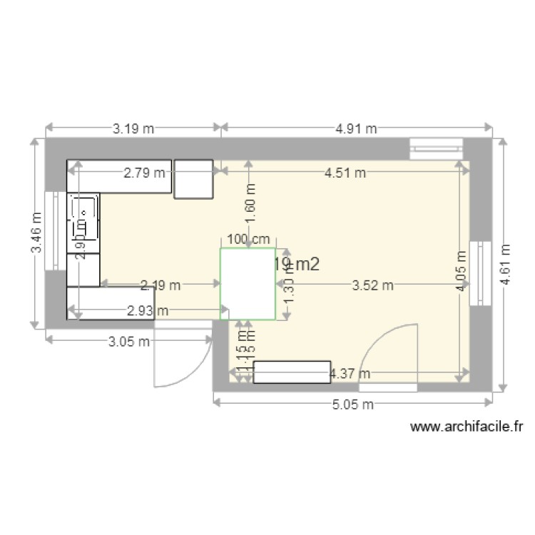 Plan cuisine Salle à manger - Plan dessiné par frederic1974