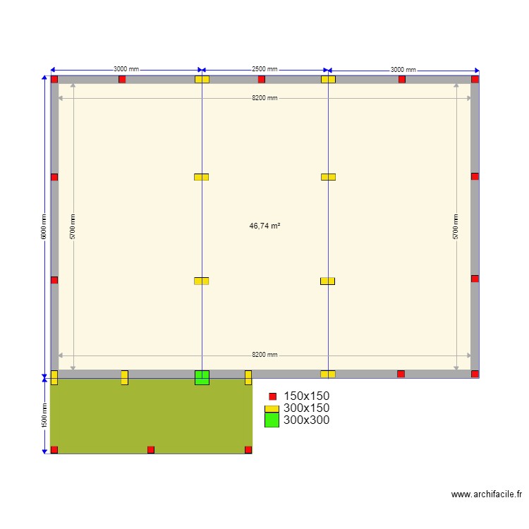 buzh svai. Plan de 2 pièces et 52 m2