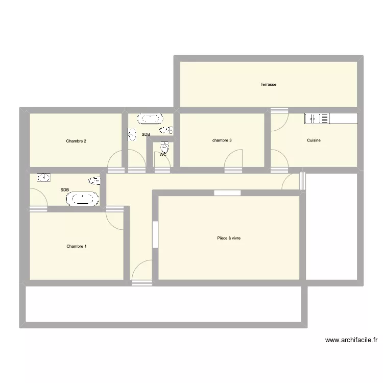 Plan maison LAMENTIN. Plan de 
