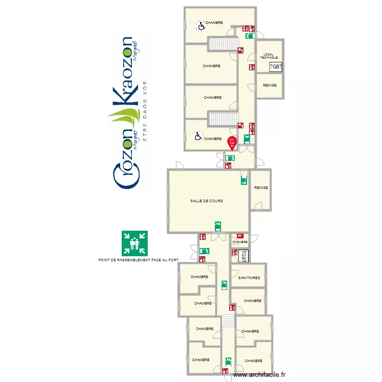chalet RDC. Plan de 