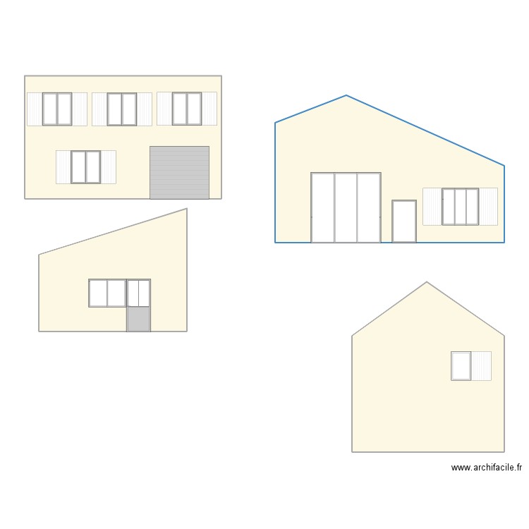 facade grange . Plan de 0 pièce et 0 m2