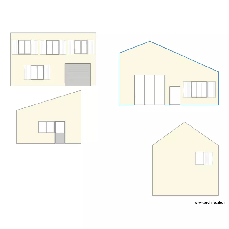 facade grange . Plan de 