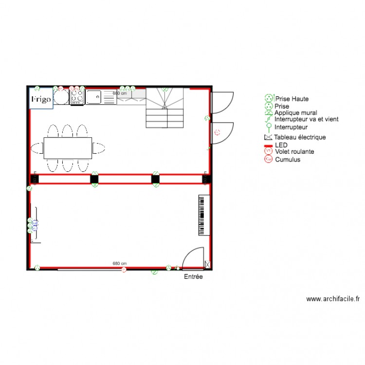 Plan Projet Agop RDC électricité. Plan de 0 pièce et 0 m2