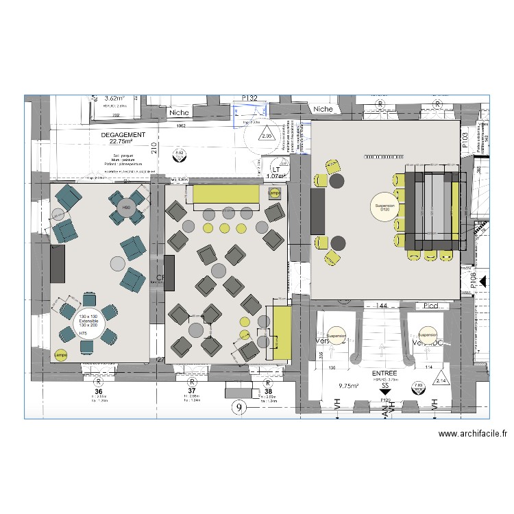 bar salon1 et salon 2 . Plan de 0 pièce et 0 m2