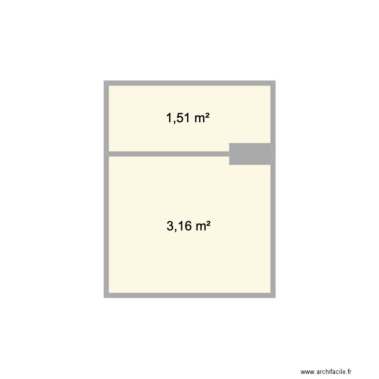 buanderie nérac. Plan de 2 pièces et 5 m2