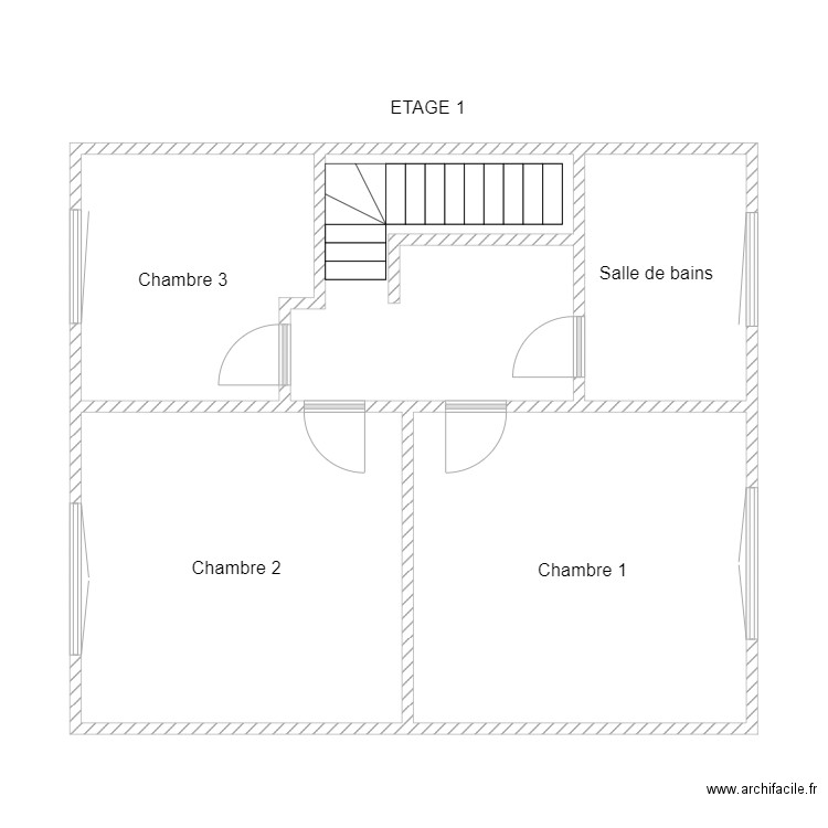 Rossenfosse ETAGE. Plan de 5 pièces et 62 m2