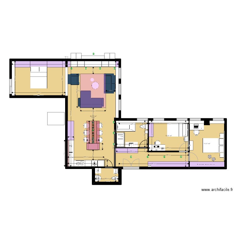 109strasbourg. Plan de 3 pièces et 110 m2