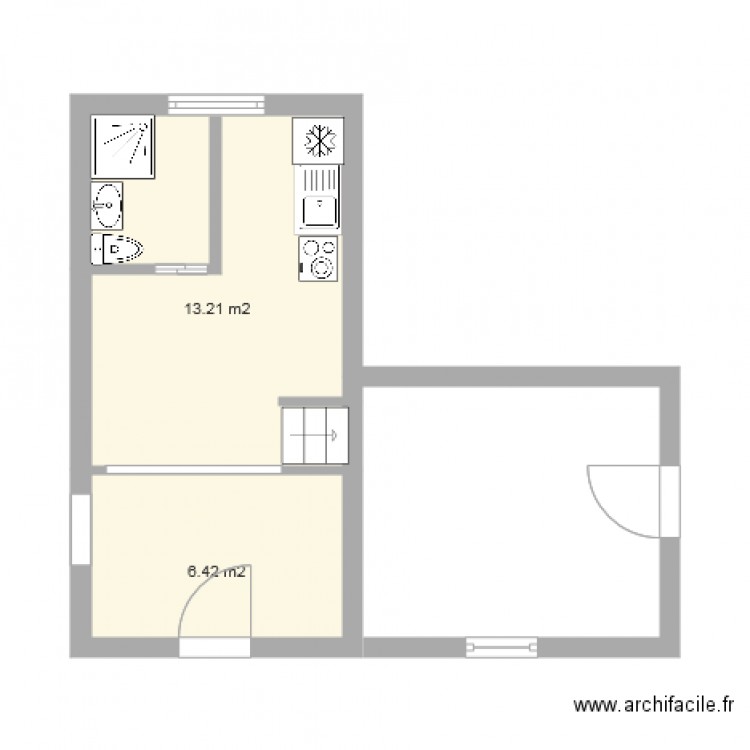 appart du bas APRES modif. Plan de 0 pièce et 0 m2