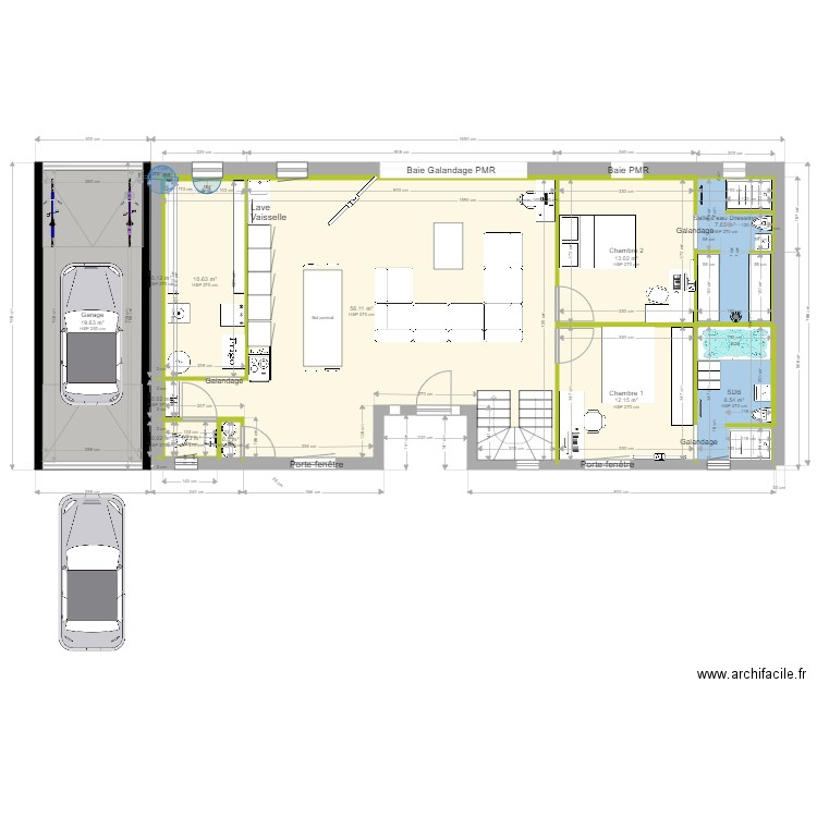 RDC ilot central fermé. Plan de 0 pièce et 0 m2