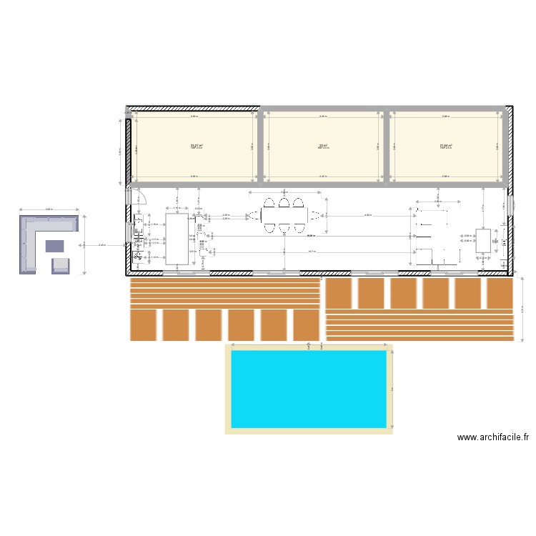 MINORQUE V2. Plan de 3 pièces et 68 m2