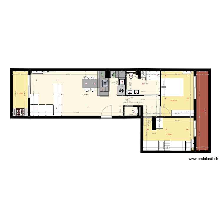 Canet V2 Elec et nouvelle implantation WC. Plan de 0 pièce et 0 m2