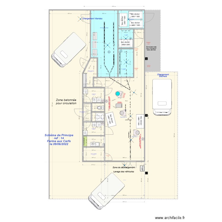 Ferme aux cerfs 014. Plan de 16 pièces et 219 m2