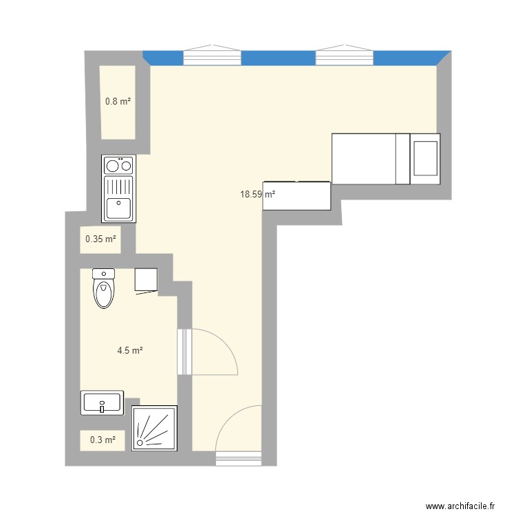 Appartement 23 m. Plan de 0 pièce et 0 m2