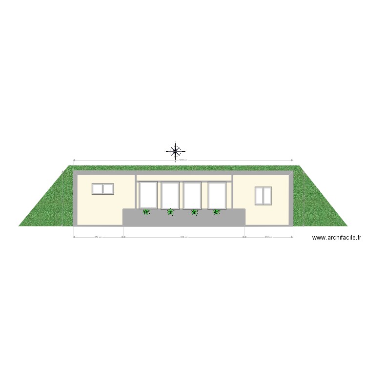 plan de facade 1.2. Plan de 0 pièce et 0 m2