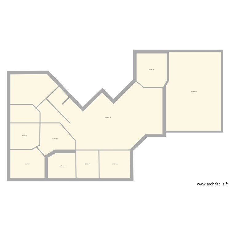 PINSON. Plan de 11 pièces et 220 m2