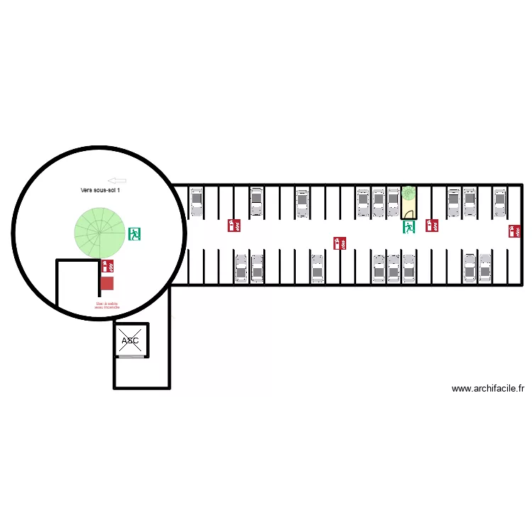 Monte cristo 2eme sous-sol IS . Plan de 