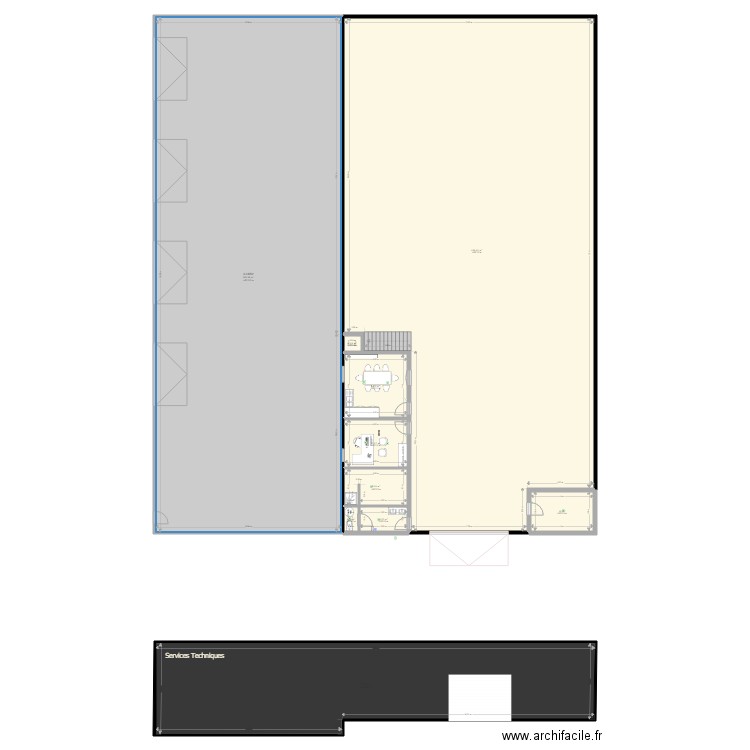 Atelier service technique. Plan de 0 pièce et 0 m2