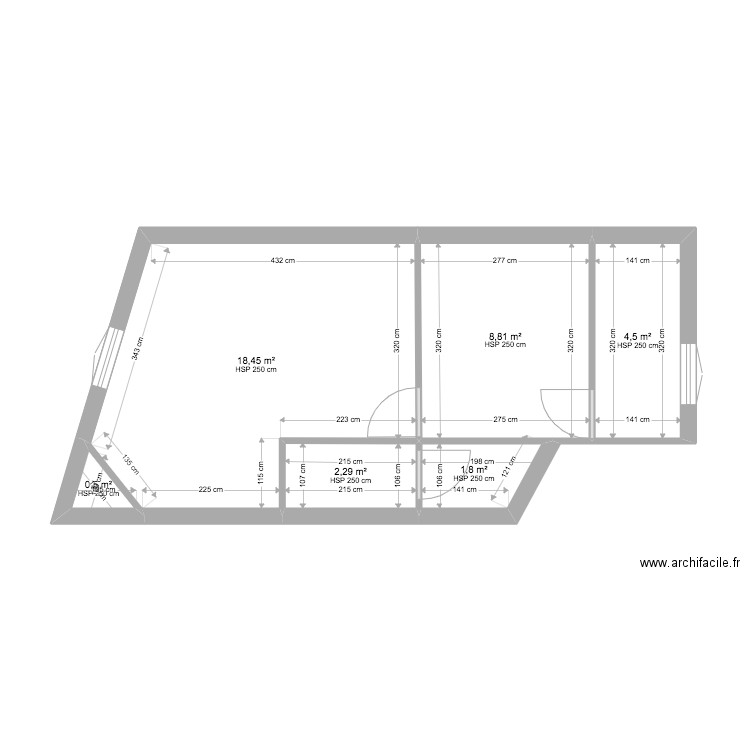 plan de base neria. Plan de 6 pièces et 36 m2